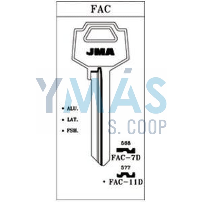 LLAVE ALUMINIO FAC-11D-AS