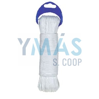 CUERDA PE TRENZADA 3MM 20M BLANCA C/ALMA