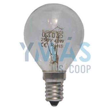 LAMPARA ESFERICA CLARA 25W E-14 250V INDUSTRIAL