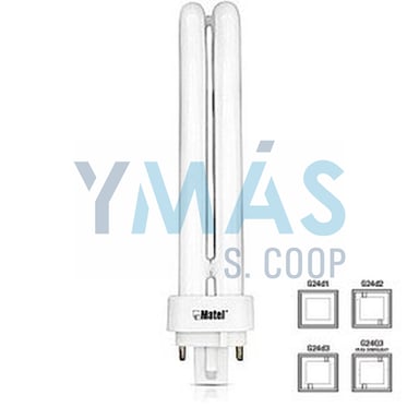 LAMPARA PLC 2 PINS B.CONSUMO 26W G24D3 LUZ FRIA