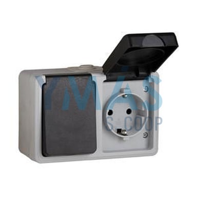 INTERRUPTOR+BASE SCHUKO ESTANCO 16A. IP-54