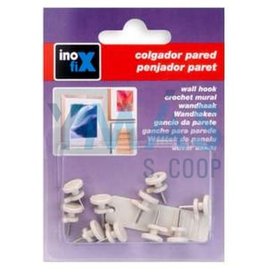 COLGADOR PARED BLISTER 10UNDS. BLANCO