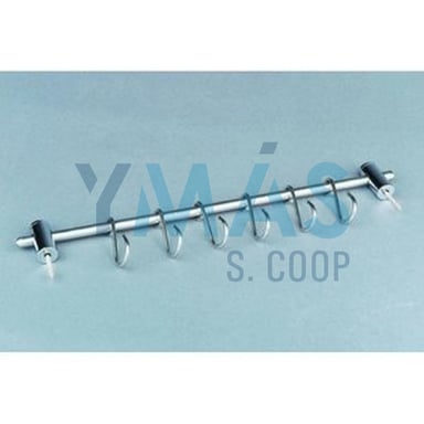 COLGADOR BARRA PARED INOX. 50CM +10 GANCHOS