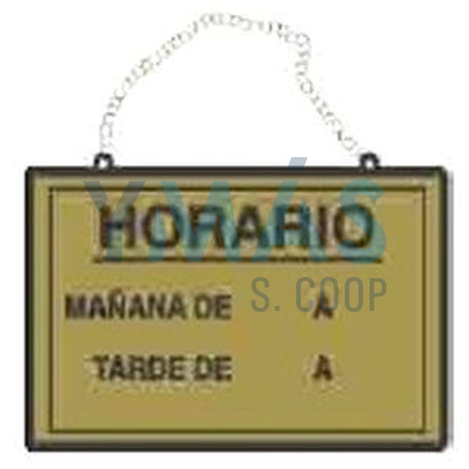CARTEL HORARIO PLATEADO 16X12,5CM