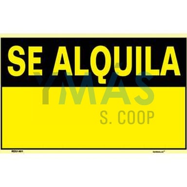 CARTEL PLAST. SE ALQUILA 45X70 CM