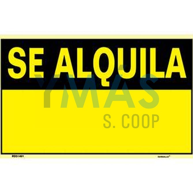 CARTEL PLAST. SE ALQUILA 45X70 CM