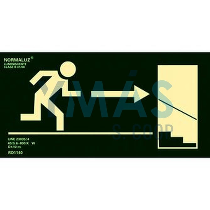 SEÑAL PVC 32X16 ESCALERA BAJADA DERECHA