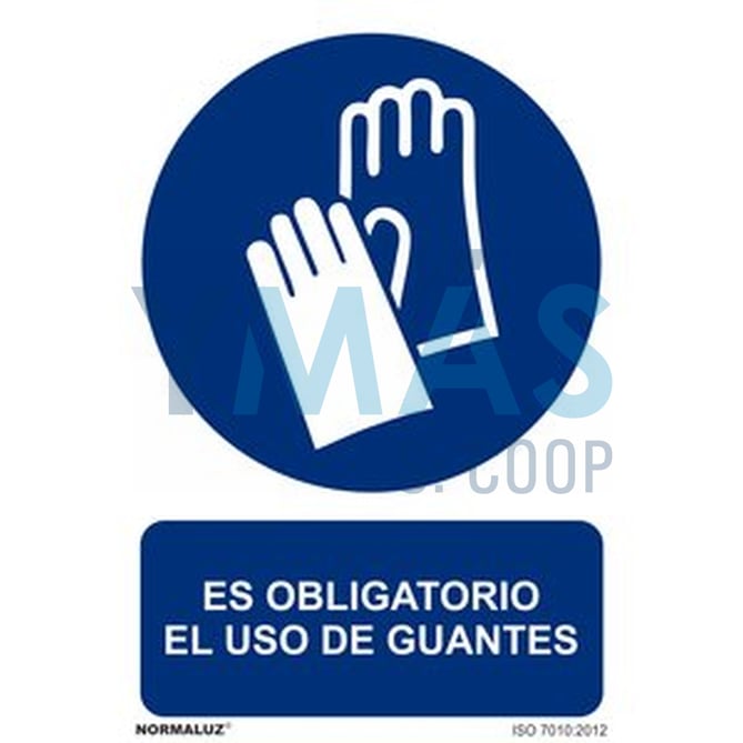 ADHESIVO VINILO USO OBLIGATORIO GUANTES 20X30CM