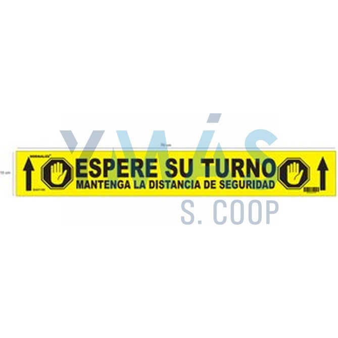 CINTA ADHESIVA SUELO ESPERE SU TURNO 70X10CM