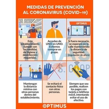 CARTEL A3 PARA CRISTAL PREVENCION COVID-19 OPTIMUS