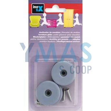 DESLIZADOR MUEBLE C/TORN. REDONDO 38MM GRIS (4UDS)