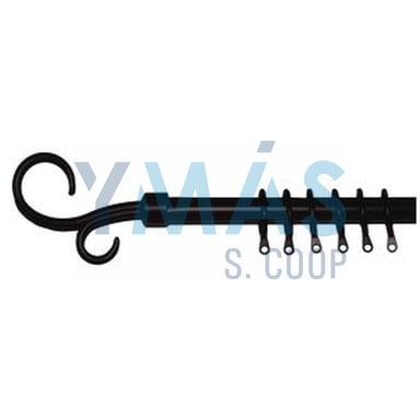 BARRA FORJA 19MM 125/250CM NEGRA KIT TEIDE