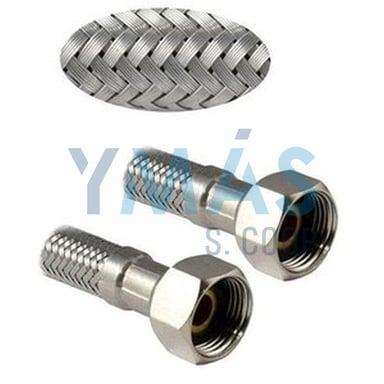 CONEXION INOX. H1/2-H1/2 50CM DIAM.12,5MM