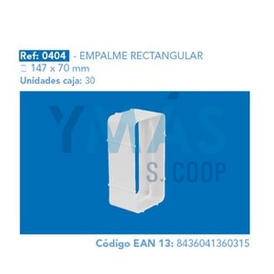EMPALME RECTANGULAR 147X70 SERIE 0400