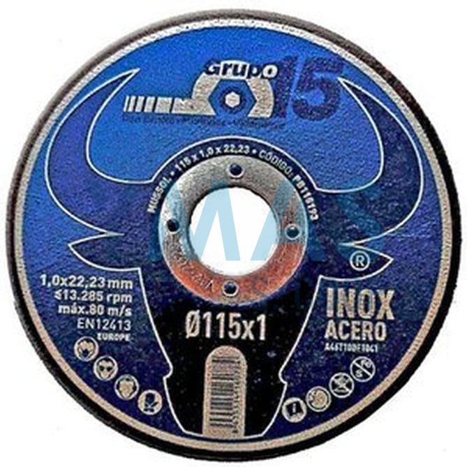 DISCO EXTRAFINO CORTE INOX-HIERRO 115X1MM