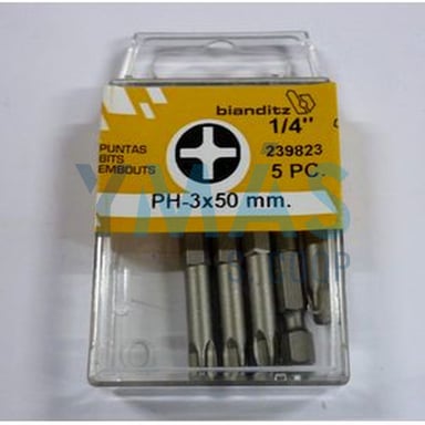 PUNTA ATORNILLAR PH 3X50 1/4 5UDS EXTRA