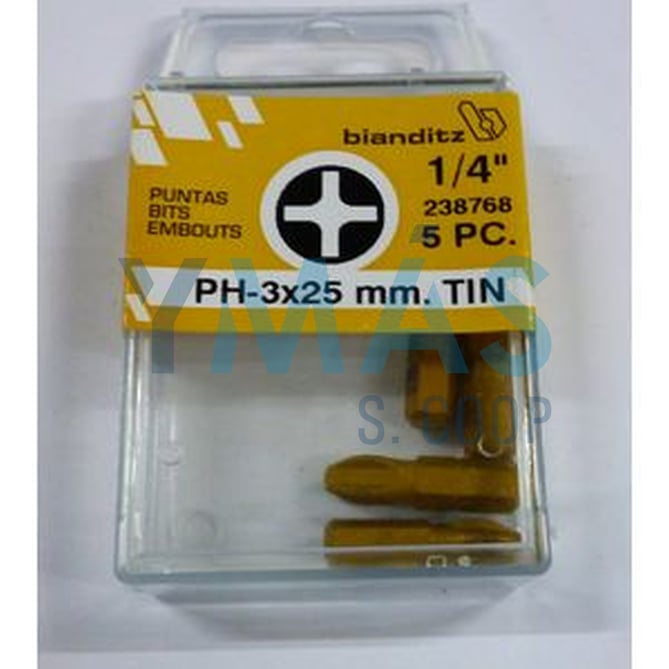 PUNTA ATORNILLAR PH 3X25 1/4" 5UDS TIN
