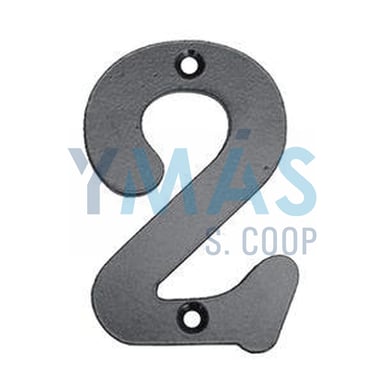 NUMERO 2 HIERRO FORJADO 100X5 MM.