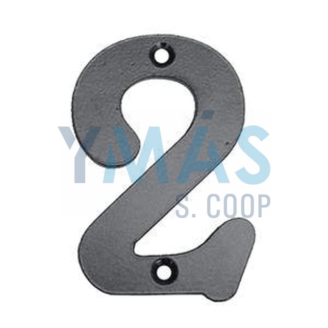 NUMERO 2 HIERRO FORJADO 100X5 MM.