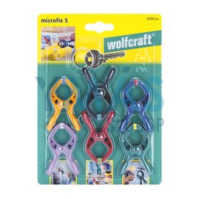 PINZAS MINI C/RESORTES (6 UNDS.) C/ANILLO LLAVERO