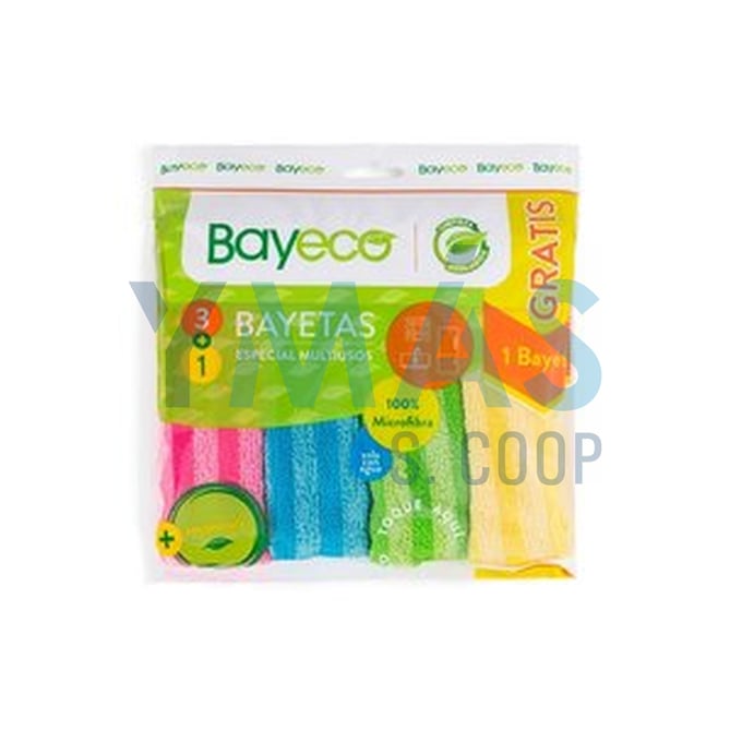BAYETA MICROFIBRAS PACK 3+1 MULTIUSOS