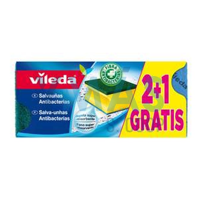ESTROPAJO SALVAUÑAS ULTRAFRESH 2+1 ANTIBACT.VILEDA