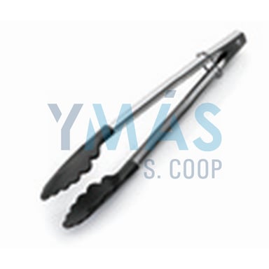 PINZA SILICONA NEGRA 24CM INOX.