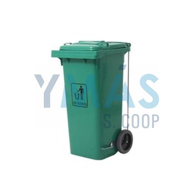 CONTENEDOR 120 LTRS VERDE C/RUEDA Y PEDAL