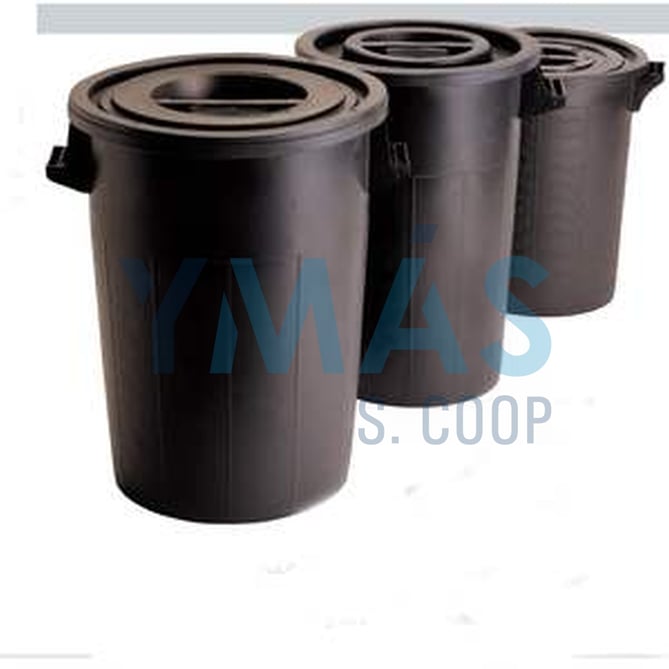 CUBO BASURA FLEXIBLE C/TAPA 75L NEGRO