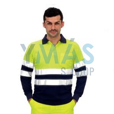 POLO BICOLOR M/LARGA T-XL ALTA VISIBILIDAD