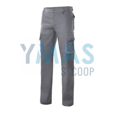 PANTALON MULTIBOLSILLO T-50 GRIS/CELESTE