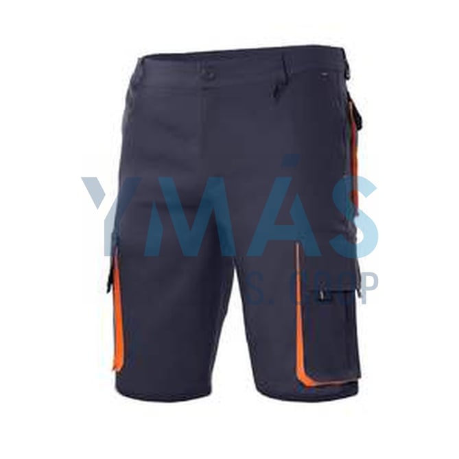 PANTALON CORTO MARINO/NARANJA T-38 MULTIBOLSILLOS