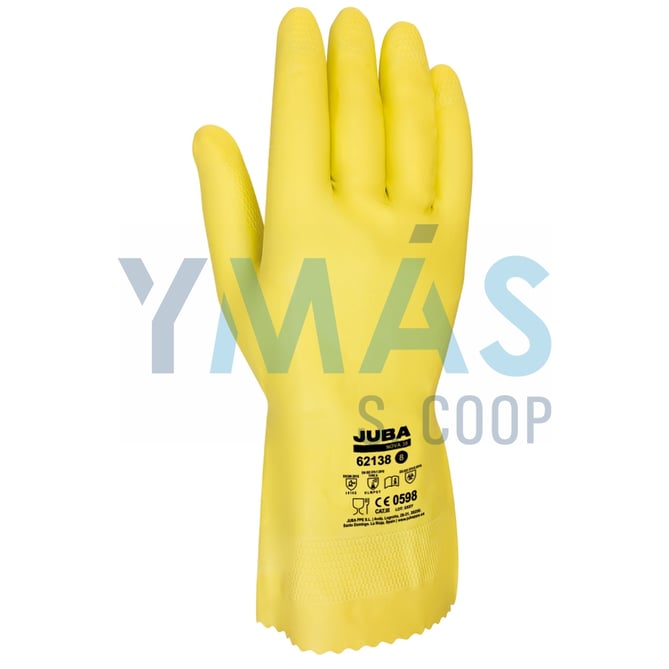 GUANTE LATEX AMARILLO T-9 FLOCADO LIGERO