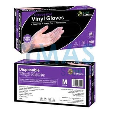 CAJA 100 UNDS.GUANTE VINILO(L) S/POLVO