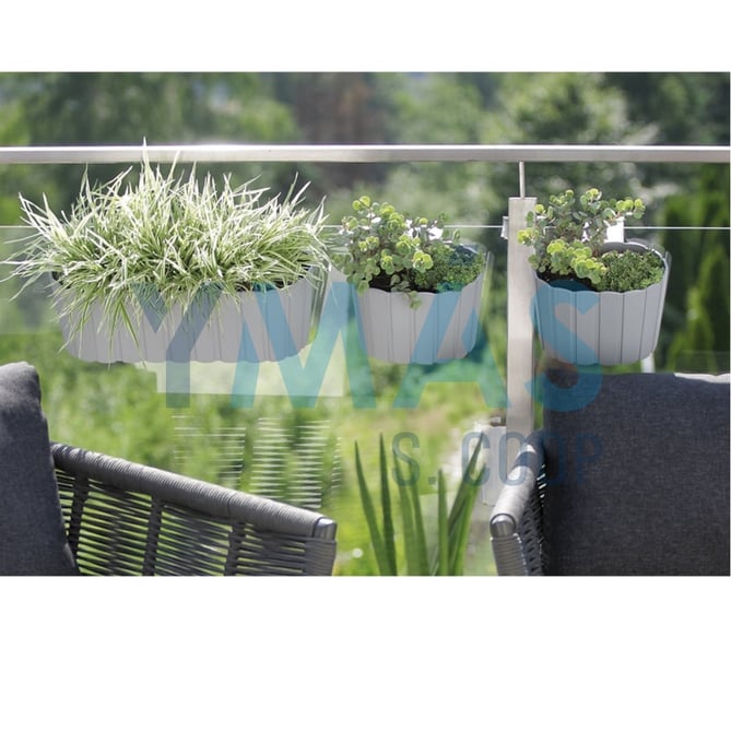 MACETA BALCON BOARDEE HOOK 14 BLANC 1,4L