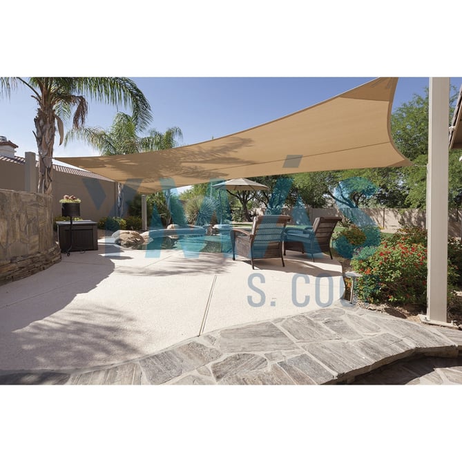 KIT SOMBREO CUAD 3.6X3.6M CUERDA Y HERRAJES BEIGE