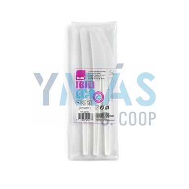 CUCHILLO ECO ALMIDON MAIZ DESECHABLE BLANCO 6UDS
