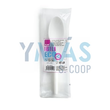 CUCHARA ECO ALMIDON MAIZ DESECHABLE BLANCO 6UDS