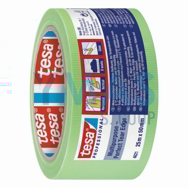 CINTA MULTIUSOS EXTERIOR TEJIDO VERDE 25M X 50MM