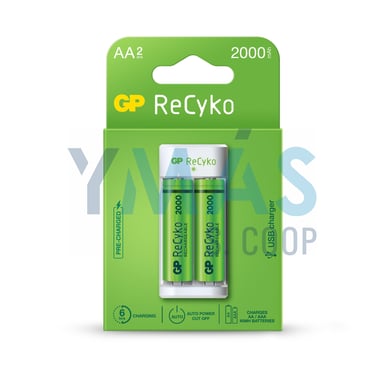 CARGADOR 2 PILAS AA/AAA 2100MAH RECYKO
