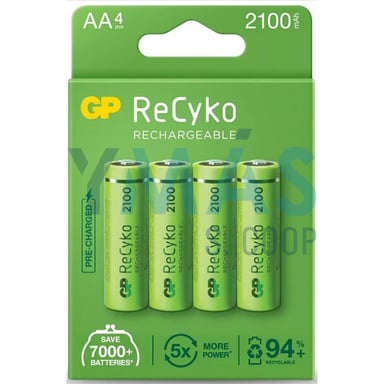 PILA RECARGABLE LR06 AA 2100MAH 4UDS RECYKO