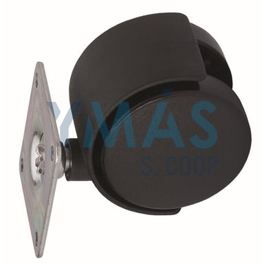 RUEDA GIRATORIA DK PP D50 NEGRO PLACA 50X50MM 50KG