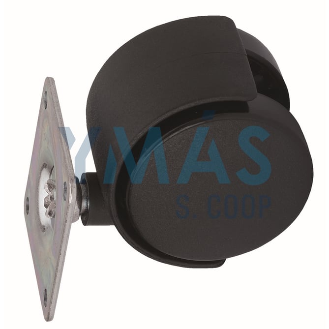RUEDA GIRATORIA DK PP D50 NEGRO PLACA 50X50MM 50KG