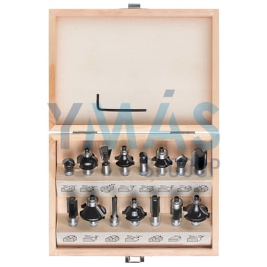 JUEGO DE 15 FRESAS HM MANGO 8MM