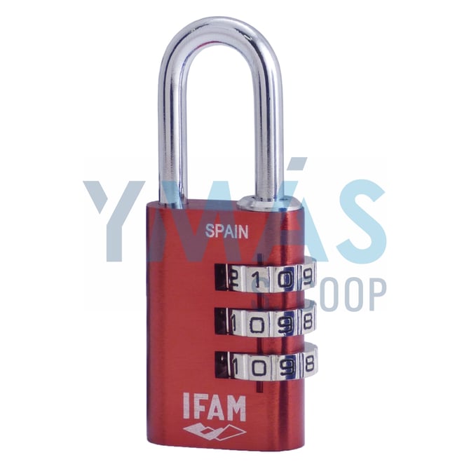 CANDADO ALUM. COMBINACION 30MM ROJO