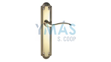 JUEGO MANILLA C/PLACA ACERO LATON BRILLO 240X45MM