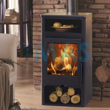 ESTUFA LEÑA ALTEA 6KW S/TRASERA 120MM ECODESIGN