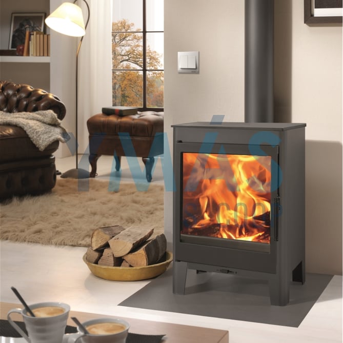 ESTUFA LEÑA JAZZ 6KW S/TRASERA 120MM ECODESIGN