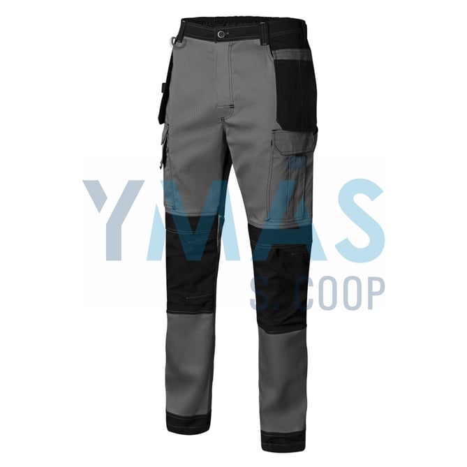 PANTALON CANVAS STRETCH GRIS/NEGRO XL