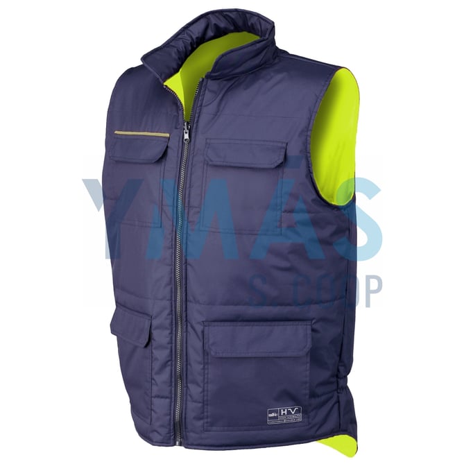 CHALECO REVERSIBLE ALTA VISIBILIDAD AZUL/AMAR M